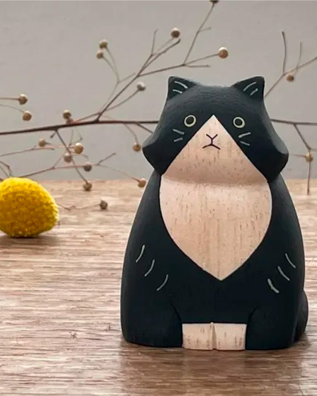 Gorgeous handmade Black and White Cat from the Pole Pole collection by Japanese brand T-Lab.