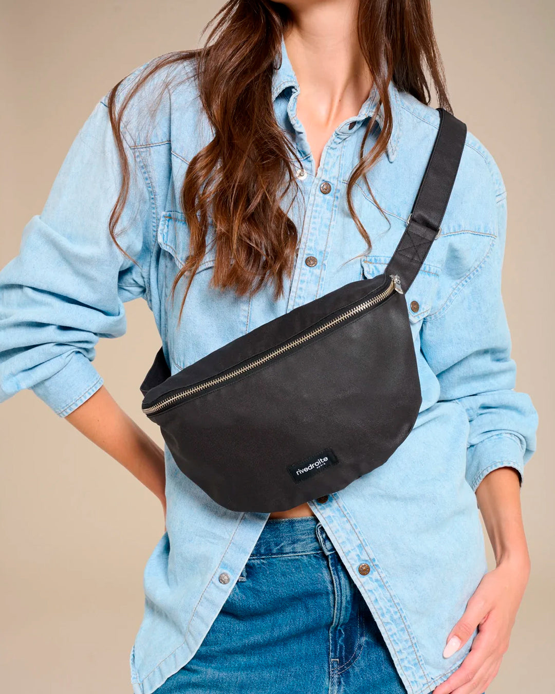 The Custine Belt Bag with an AW26 update - same original size and shape reworked with a waxed finish to give the new season fabric a richer colour and a worn in appearance over time.