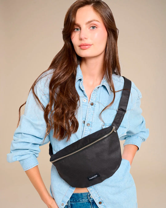 The Custine Belt Bag with an AW26 update - same original size and shape reworked with a waxed finish to give the new season fabric a richer colour and a worn in appearance over time.