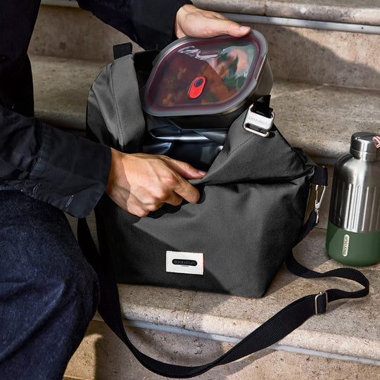 The Black+Blum Large Insulated Lunch Bag is designed for people who bring proper food with them, not just snacks
