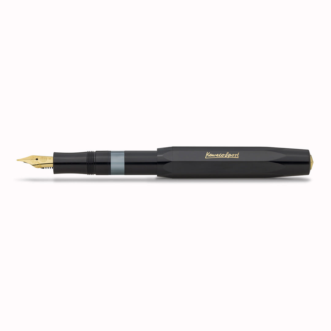 The Kaweco Piston Sport Fountain Pen in Black redefines the renowned Sport series with a built-in piston-filling system, offering increased ink capacity and versatility.