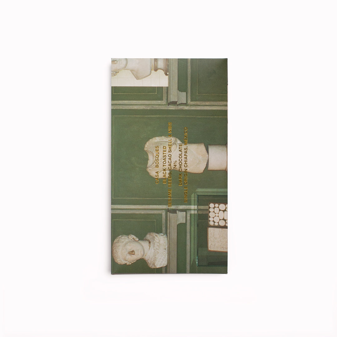 Black Toasted Sesame is an audacious union of dark chocolate and texture: Casa Bosques crafts this bar using every part of the cacao bean