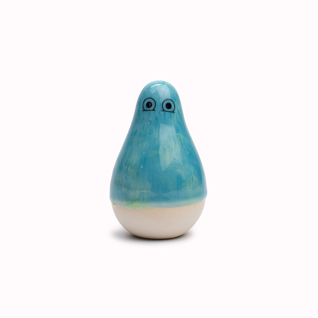 Meet Mini Kayo! Mini Kayo is a pear shaped, hand glazed ceramic figurine created as a close relative of the classic Arhoj Ghost.