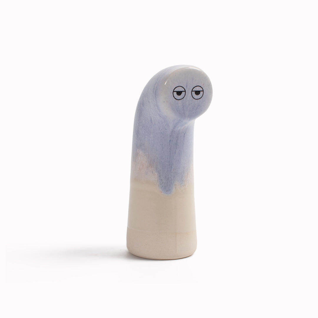 Meet Sabu! Sabu is periscope shaped and is a hand glazed ceramic figurine created as a close relative of the classic Arhoj Ghost.