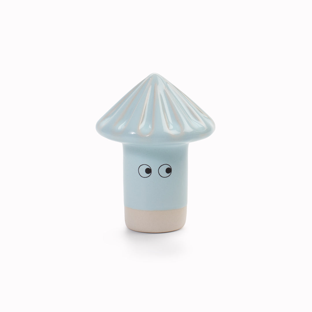 Meet Osu! Osu has a pyramid shaped head and is a hand glazed ceramic figurine created as a close relative of the classic Arhoj Ghost.