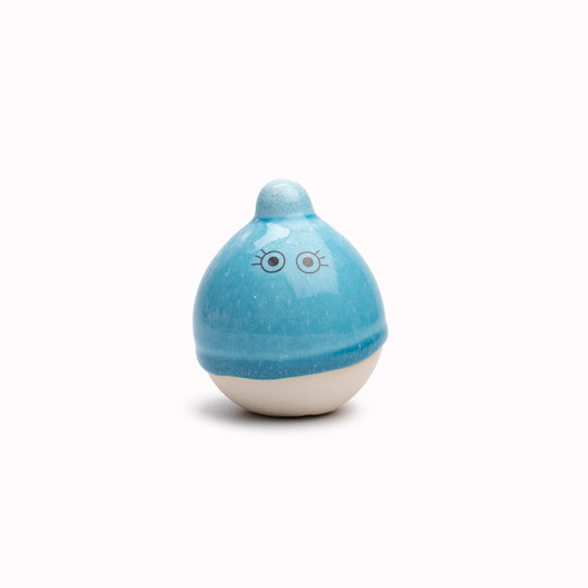 Meet Yoshi! Yoshi is a bubble shaped tiny headed, hand glazed ceramic figurine created as a close relative of the classic Arhoj Ghost.