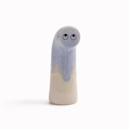 Meet Sabu! Sabu is periscope shaped and is a hand glazed ceramic figurine created as a close relative of the classic Arhoj Ghost.