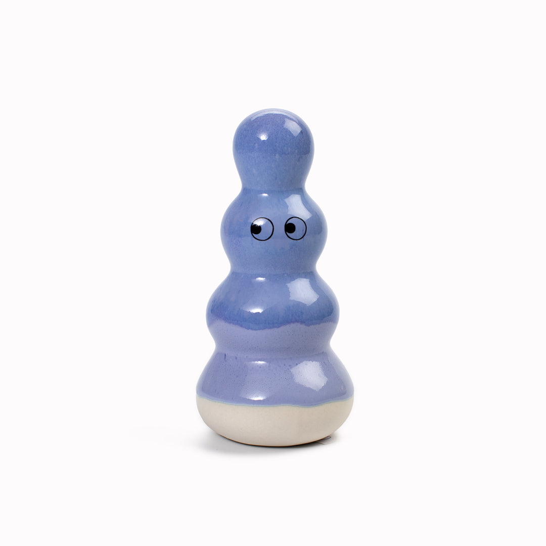 Meet Polo! Polo is a brightly coloured ribbed column and is a hand glazed ceramic figurine created as a close relative of the classic Arhoj Ghost.