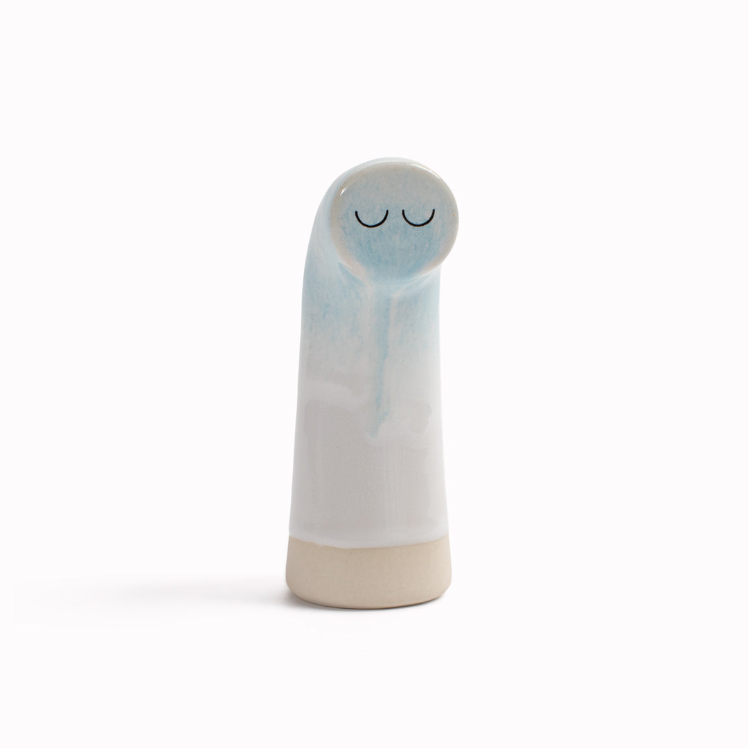 Meet Sabu! Sabu is periscope shaped and is a hand glazed ceramic figurine created as a close relative of the classic Arhoj Ghost.