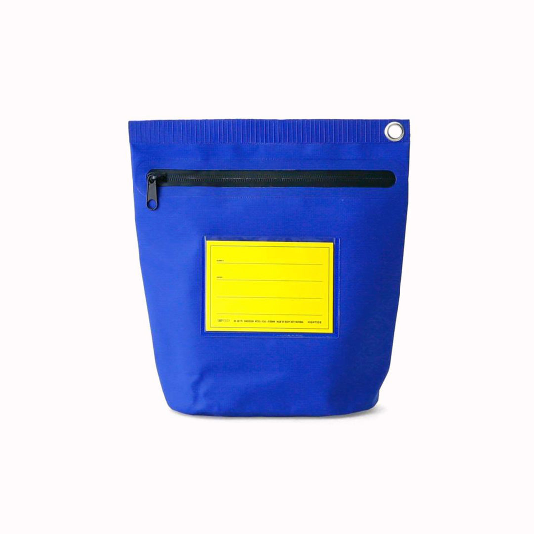 Blue Large Tarp Pouch by Hightide Penco in khaki green is a versatile and waterproof pouch made from tarpaulin style PVC fabric.