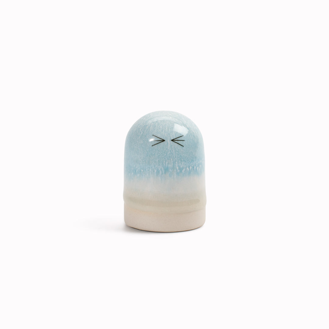 Meet Bobo! Bobo is a small and cute, stretched dome shaped, hand glazed ceramic figurine created as a close relative of the classic Arhoj Ghost.