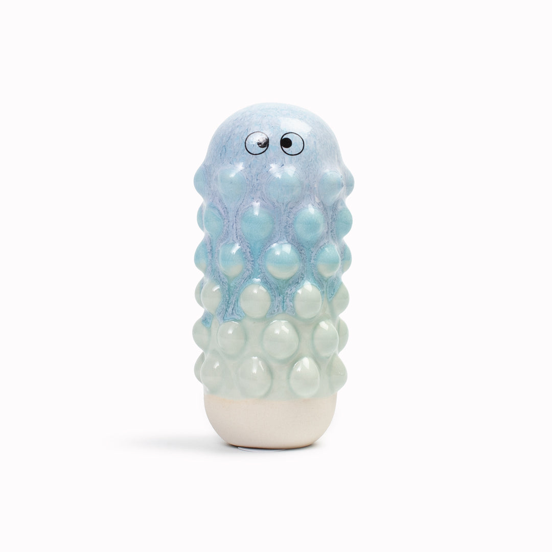 Meet Mimi! Mimi is a barnacle encrusted, bobbly, hand glazed ceramic figurine created as a close relative of the classic Arhoj Ghost. 