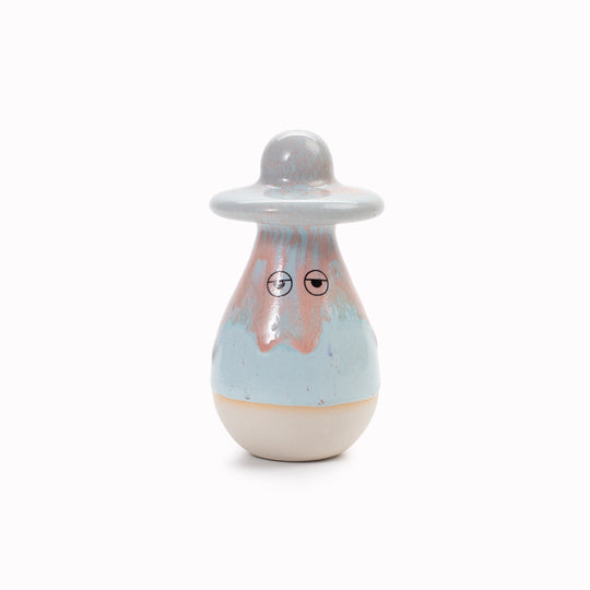 Meet Washi! Washi is a pear shaped, hat wearing, hand glazed ceramic figurine created as a close relative of the classic Arhoj Ghost.