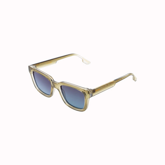 Transparent Sage coloured Bio Nylon frame with blue gradient lenses, the Bobby Sage Graident sunglasses are effortlessly cool.