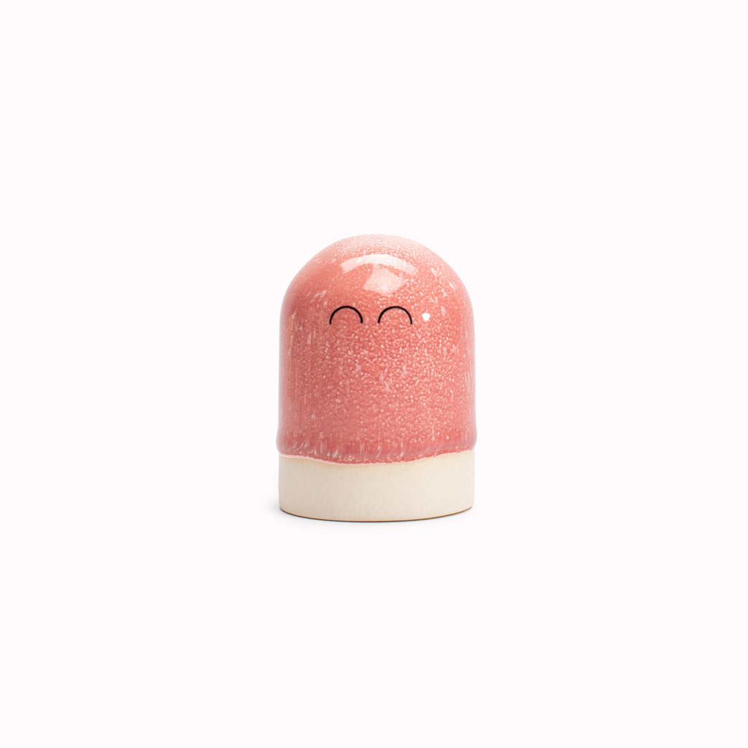 Meet Bobo! Bobo is a small and cute, stretched dome shaped, hand glazed ceramic figurine created as a close relative of the classic Arhoj Ghost
