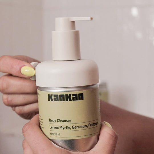 Harvest Lemon Myrtle, Geranium and Petitgrain body cleanser refill can is designed to be used with Kankan's reusable pump. 