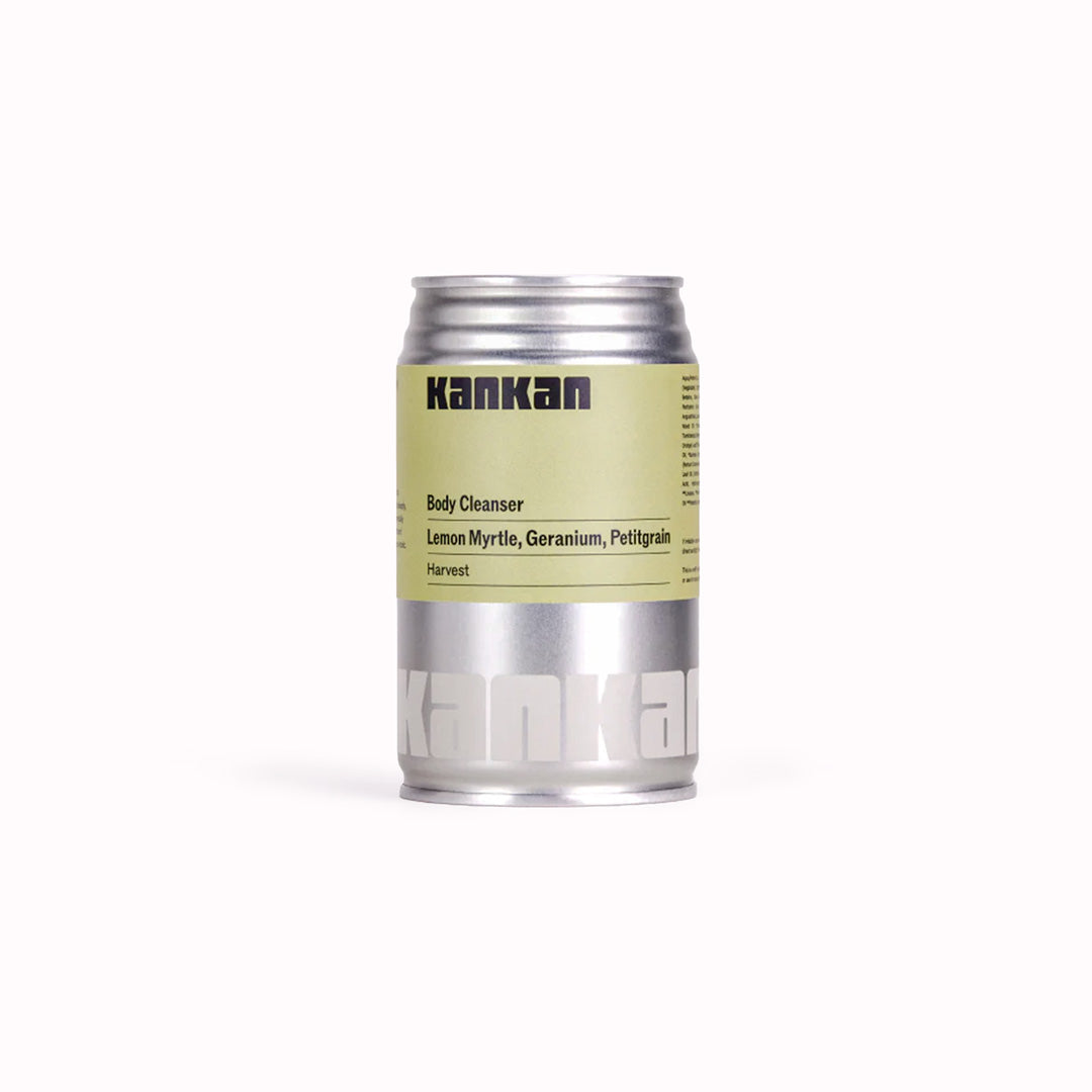 Harvest Lemon Myrtle, Geranium and Petitgrain body cleanser refill can is designed to be used with Kankan's reusable pump. 