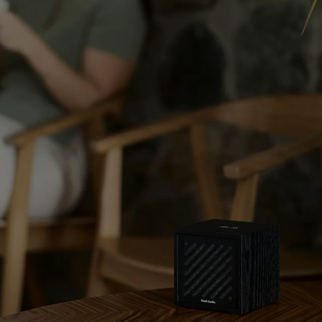 Lifestyle - Bluetooth Boutique Speaker shows a refined aesthetic having a minimalist silhouette and compact design.