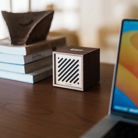 Lifestyle - Bluetooth Boutique Speaker shows a refined aesthetic having a minimalist silhouette and compact design.