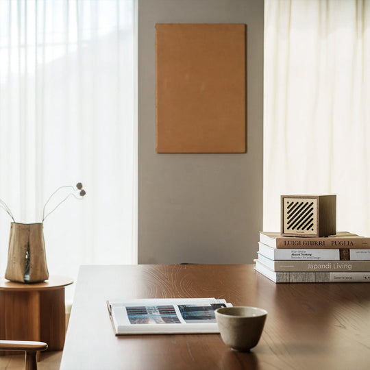 lifestyle - Bluetooth Boutique Speaker shows a refined aesthetic having a minimalist silhouette and compact design.