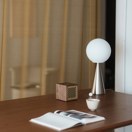lifestyle - Bluetooth Boutique Speaker shows a refined aesthetic having a minimalist silhouette and compact design.