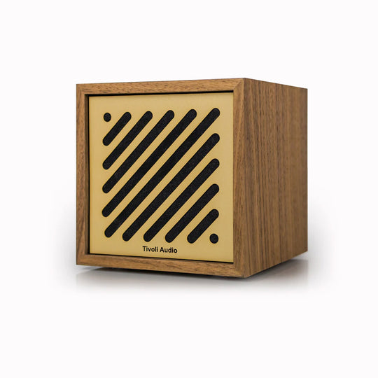 left - Bluetooth Boutique Speaker shows a refined aesthetic having a minimalist silhouette and compact design.