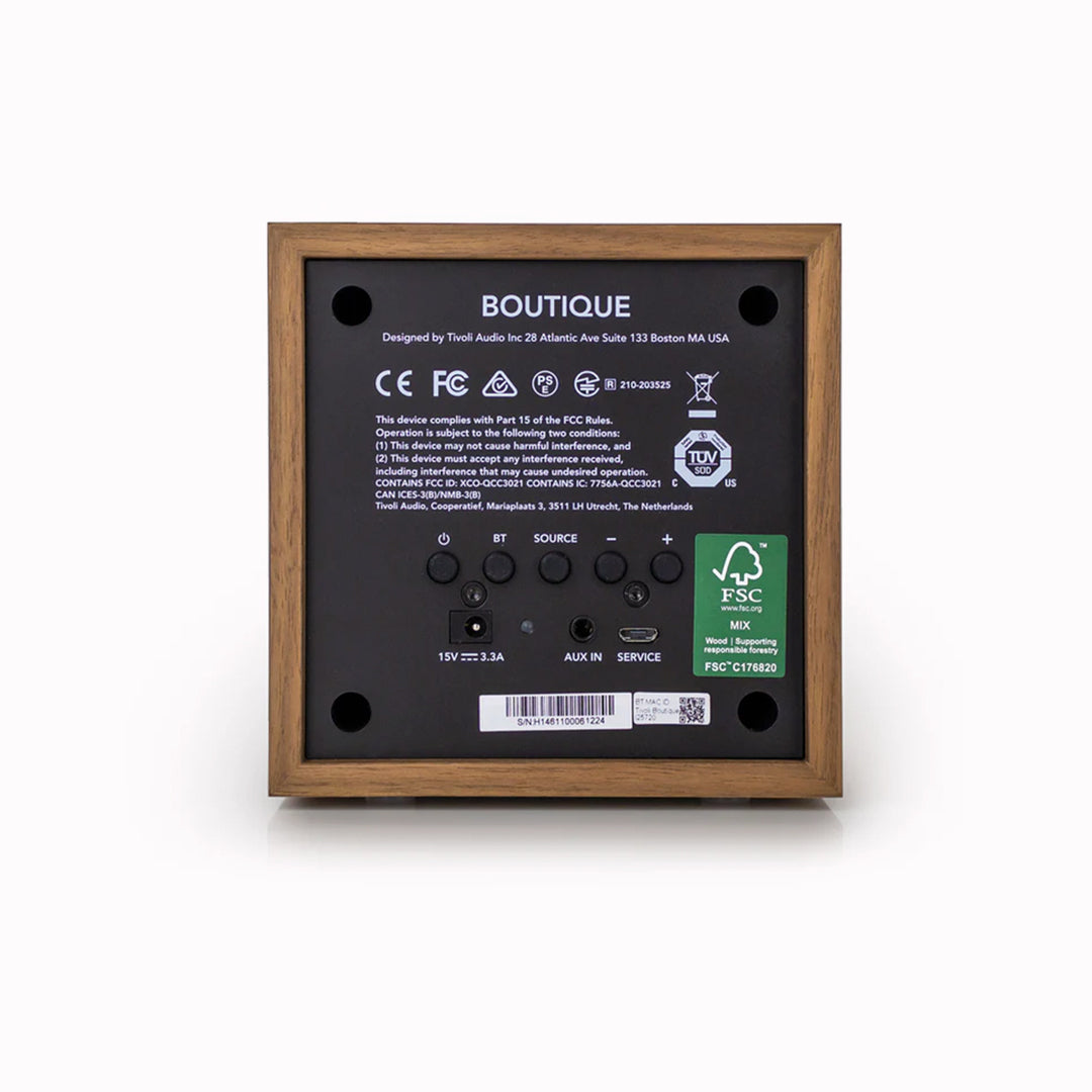 rear - Bluetooth Boutique Speaker shows a refined aesthetic having a minimalist silhouette and compact design.