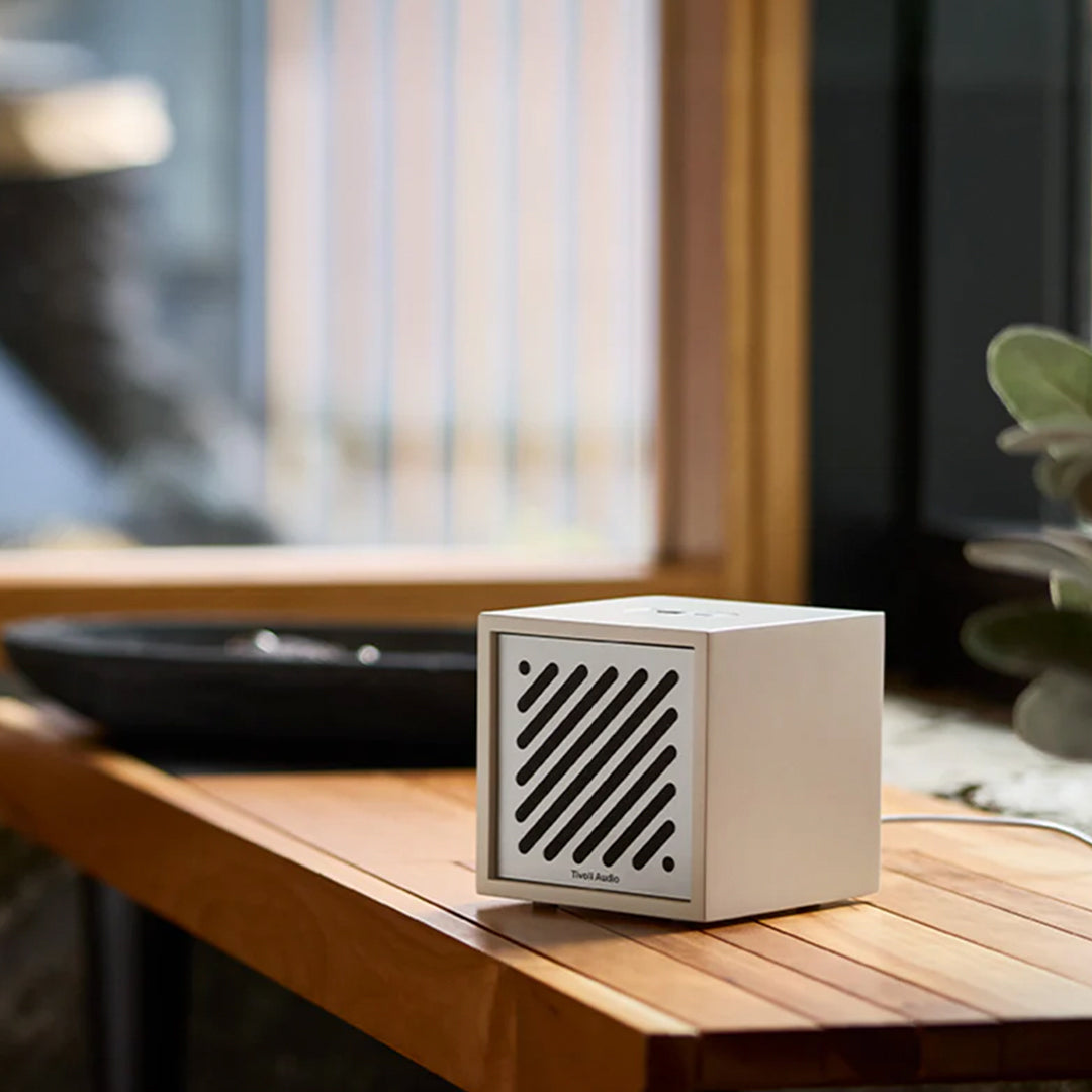 Lifestyle - Bluetooth Boutique Speaker shows a refined aesthetic having a minimalist silhouette and compact design.