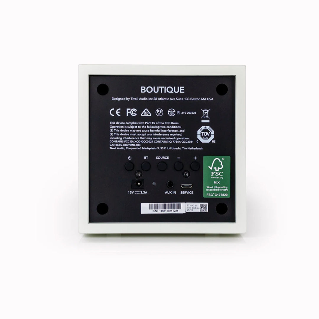 Rear - Bluetooth Boutique Speaker shows a refined aesthetic having a minimalist silhouette and compact design.