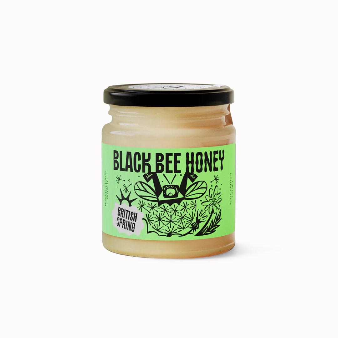 Black Bee Honey British Spring Honey is a soft-set, raw honey with a clean, lightly floral sweetness.