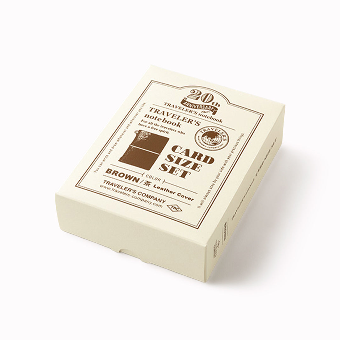 Traveler's Card Size Notebook - 20th Anniversary | Brown Leather