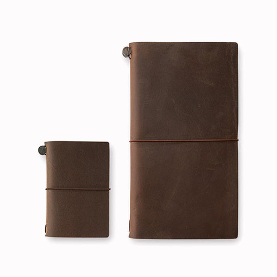 Traveler's Card Size Notebook - 20th Anniversary | Brown Leather