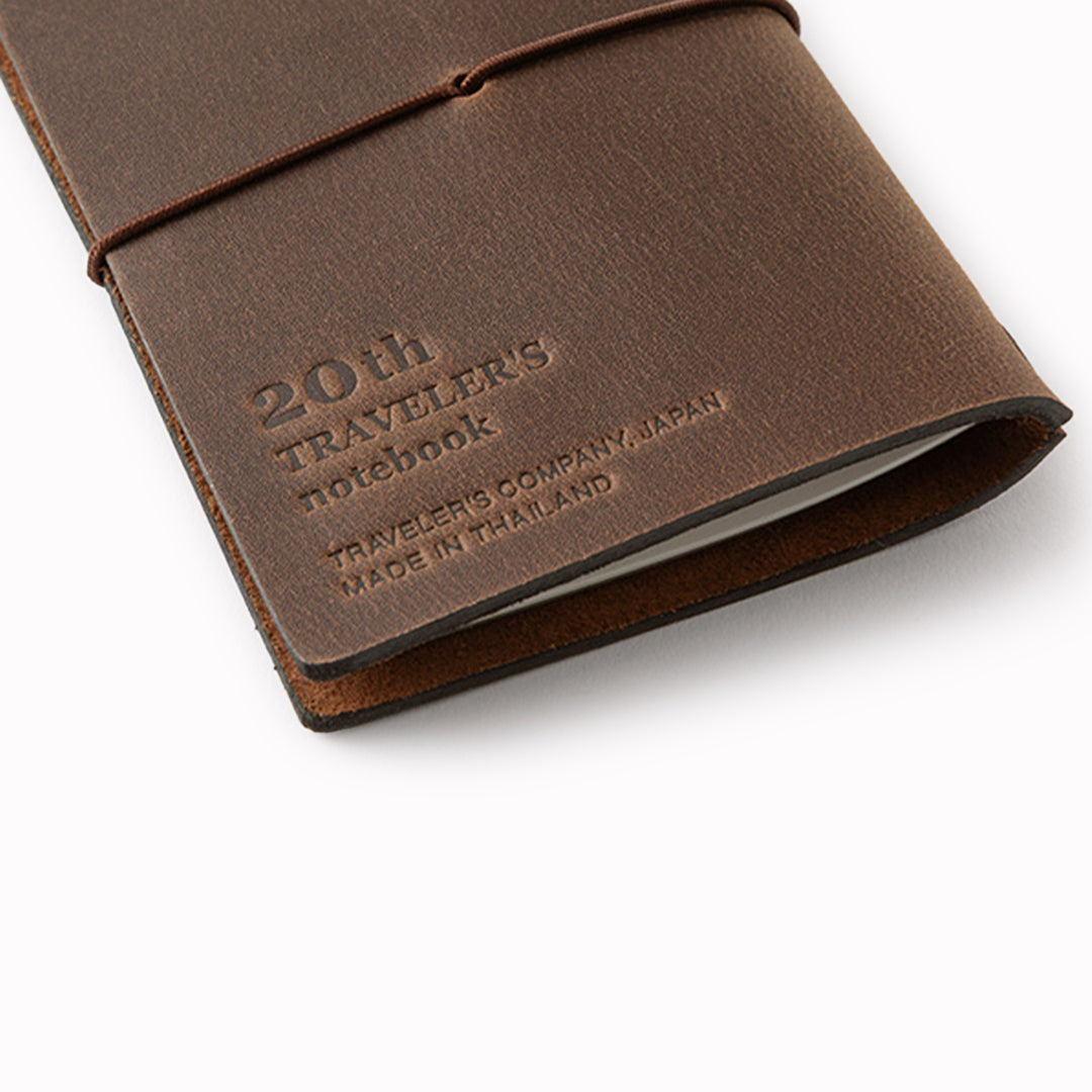 Traveler's Card Size Notebook - 20th Anniversary | Brown Leather
