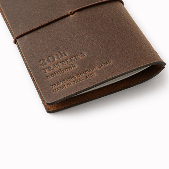 Traveler's Card Size Notebook - 20th Anniversary | Brown Leather