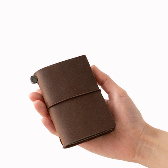 Traveler's Card Size Notebook - 20th Anniversary | Brown Leather