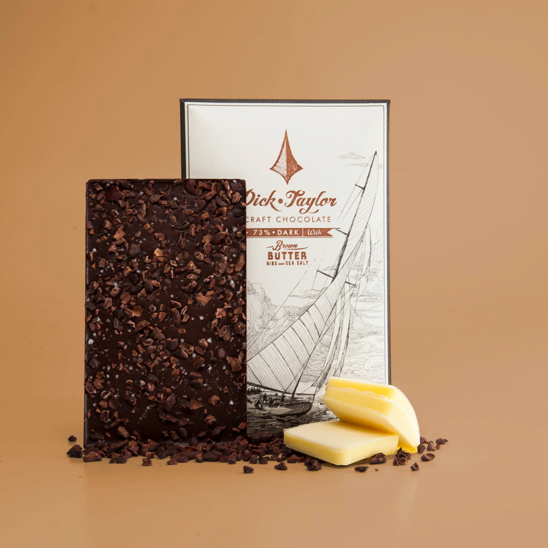 Craft bean-to-bar chocolate with brown butter, roasted cacao nibs and sea salt for a rich sweet-savory finish - Lifestyle