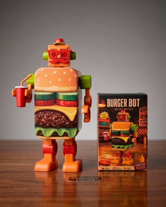 Tin-Bot is a unique collectible series of small aluminium storage tins that also have magnetic arms, legs and head that turn them into posable desktop robots. Each one has roots in nostalgic popular culture.