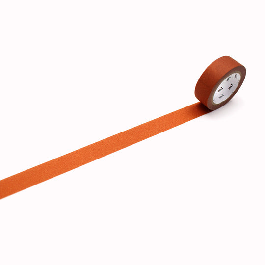 Matte Burnt Orange Washi Tape from MT Tape is a versatile and decorative adhesive tape that can be used for various crafts and projects. It has a darker orange colour that adds a touch of elegance and sophistication to any surface. 