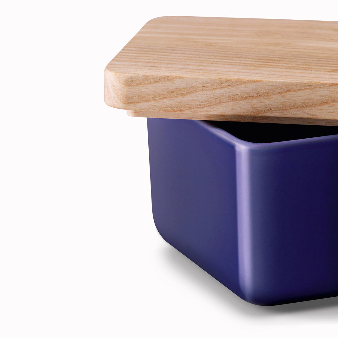 Collective Reversible Butter Dish | Cobalt Blue Porcelain With Ash Lid