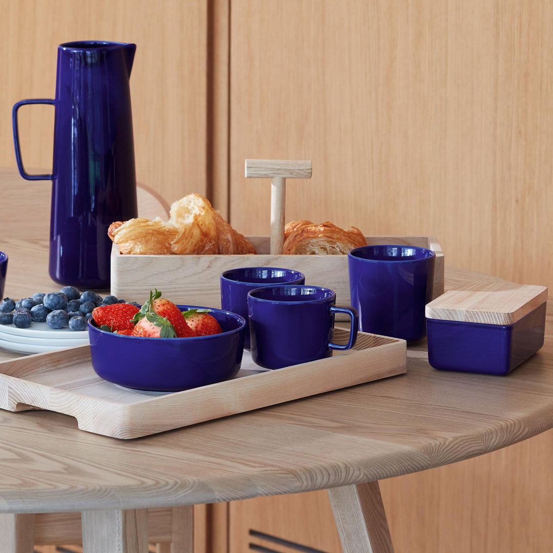 Collective Reversible Butter Dish | Cobalt Blue Porcelain With Ash Lid