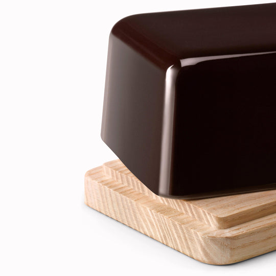 Collective Reversible Butter Dish | Mocha Porcelain With Ash Lid