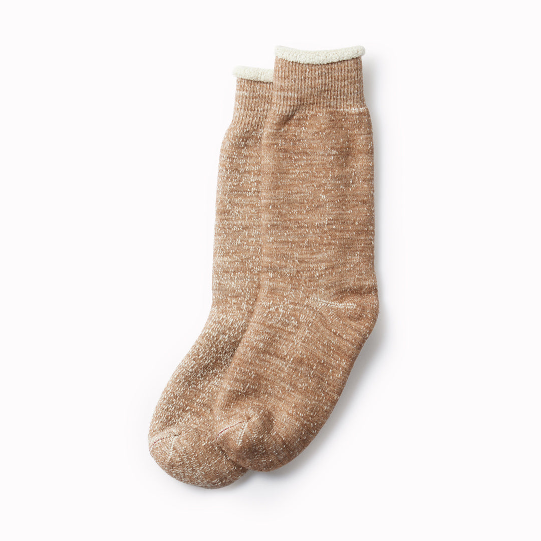 Double Face Crew Socks | Camel