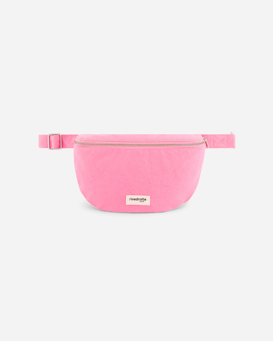 The Custine Belt Bag by Rive Droite Paris is a compact belt bag made from a Candy Pink recycled cotton fabric.