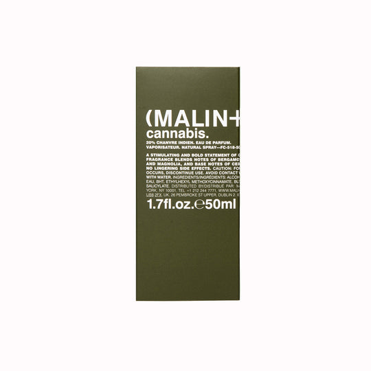 Cannabis, Eau de Parfum from Malin+Goetz has a rich + earthy scent that brings to mind lazy afternoons + a lingering smokiness.