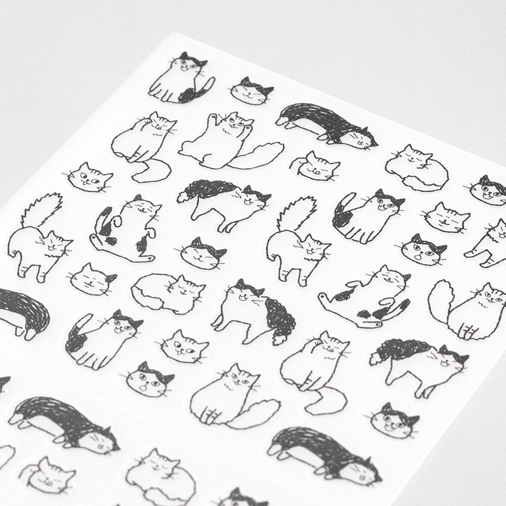 Add some personality to your journalling with Midori's chat stickers. The mono coloured hand drawn designs have a low tack sticky adhesive back meaning that they are reusable and are printed on a hardwearing translucent acrylic paper to look like they are printed on the page.&nbsp;