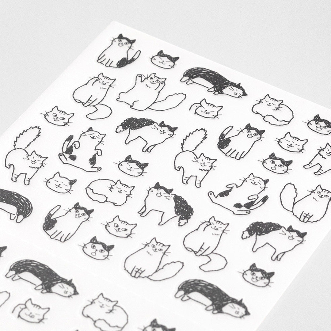 Add some personality to your journalling with Midori's chat stickers. The mono coloured hand drawn designs have a low tack sticky adhesive back meaning that they are reusable and are printed on a hardwearing translucent acrylic paper to look like they are printed on the page.&nbsp;