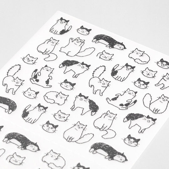 Add some personality to your journalling with Midori's chat stickers. The mono coloured hand drawn designs have a low tack sticky adhesive back meaning that they are reusable and are printed on a hardwearing translucent acrylic paper to look like they are printed on the page.&nbsp;