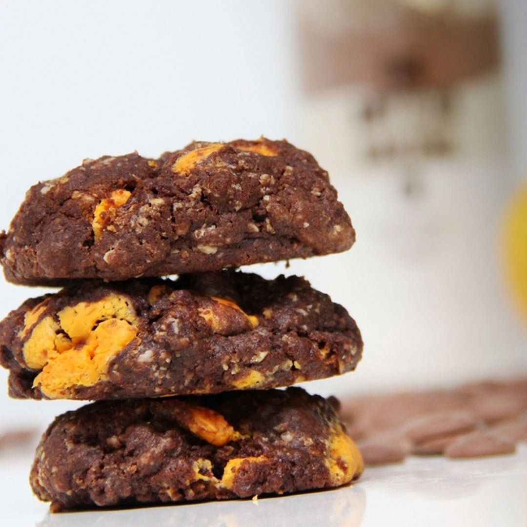 Chocolate Orange Cookie Baking Mix from The Bottled Baking Co. Handmade with Belgian chocolate, this mix will make every bite a delicious indulgence - lifestyle image