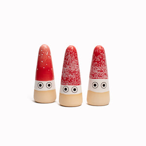 The Red Mini Nisse by Studio Arhoj are smaller, cuter versions of the iconic ceramic Arhoj Ghost figurine, in traditional Christmas colours.