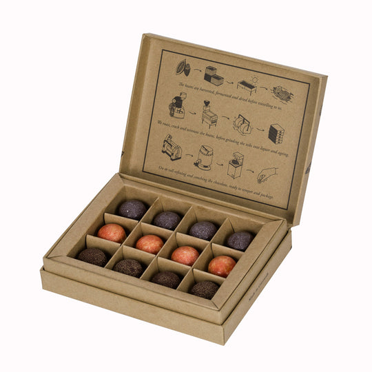 This assorted box contains three unique chocolate flavours, crafted in small batches by Chocolarder.